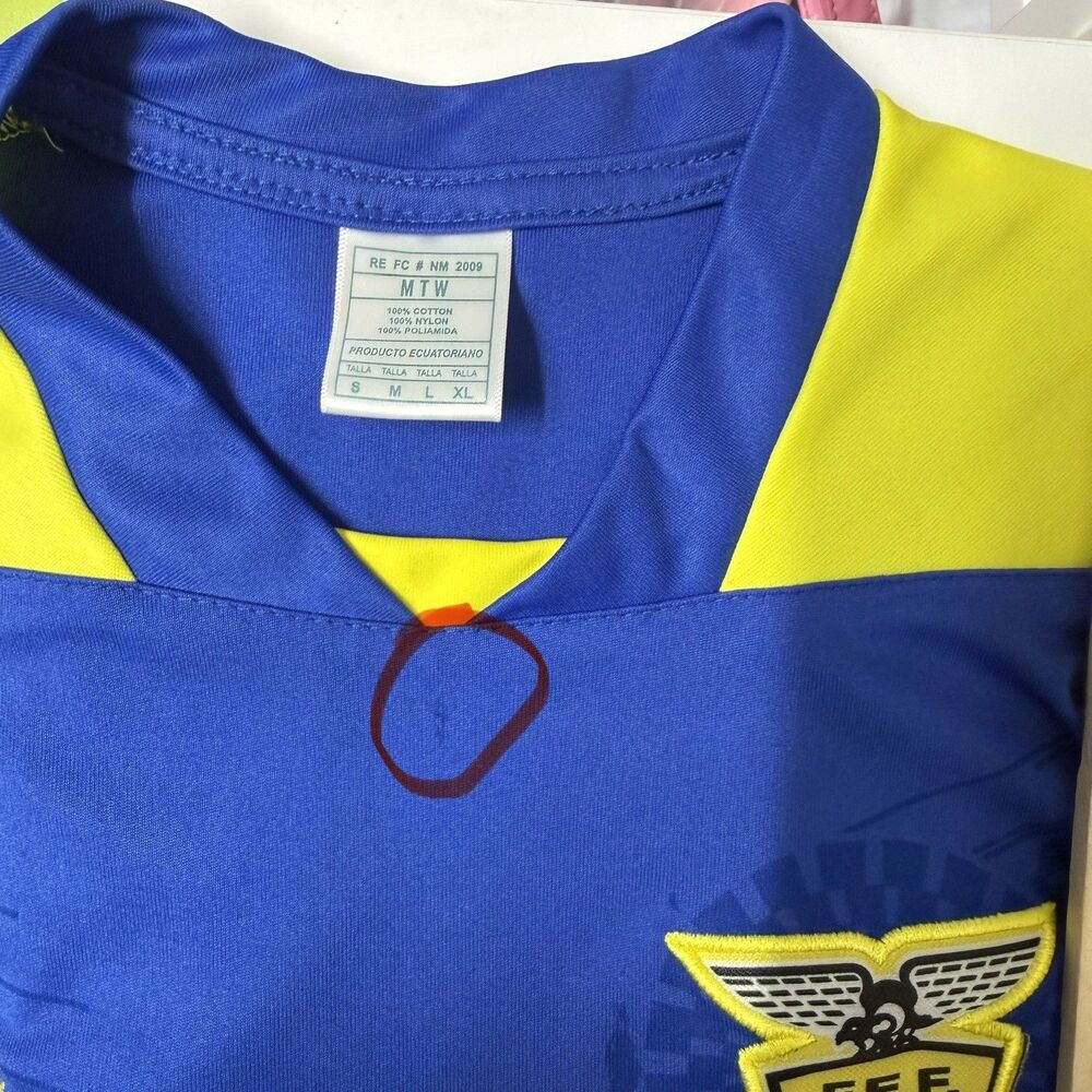 ECUADOR NATIONAL TEAM AWAY JERSEY 2014 WORLD CUP BRASIL BLUE MEN M GUC - Picture 5 of 12